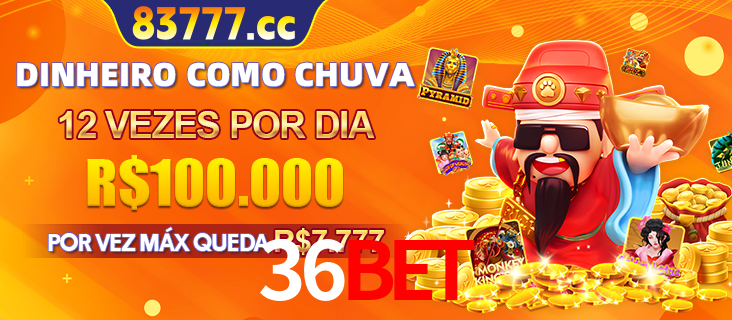 Banner do programa de recompensas Recomende para amigos do 36bet, detalhando os bônus por convidar amigos, com prêmios que chegam a R$288.888.