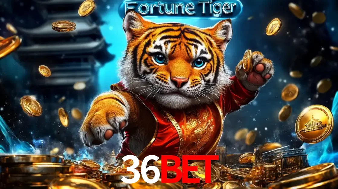 Imagem promocional do jogo de slot Fortune Tiger, com um tigre majestoso em traje tradicional cercado por uma fortuna em moedas de ouro, disponível agora no cassino 36bet.
